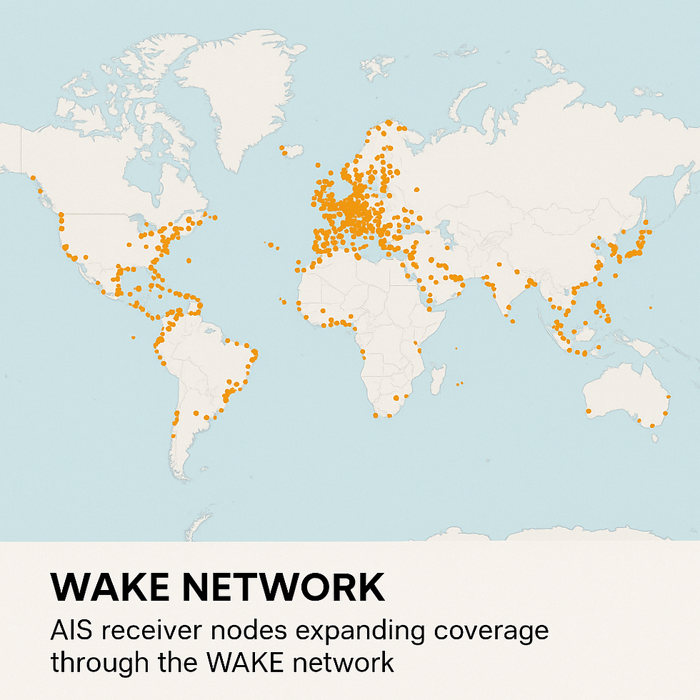 Global map of AIS receiver nodes expanding coverage through the WAKE network – for a visual representing the geographic expansion of the network.
