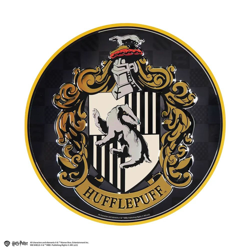Plaque ronde en aluminium Poufsouffle  - Harry Potter