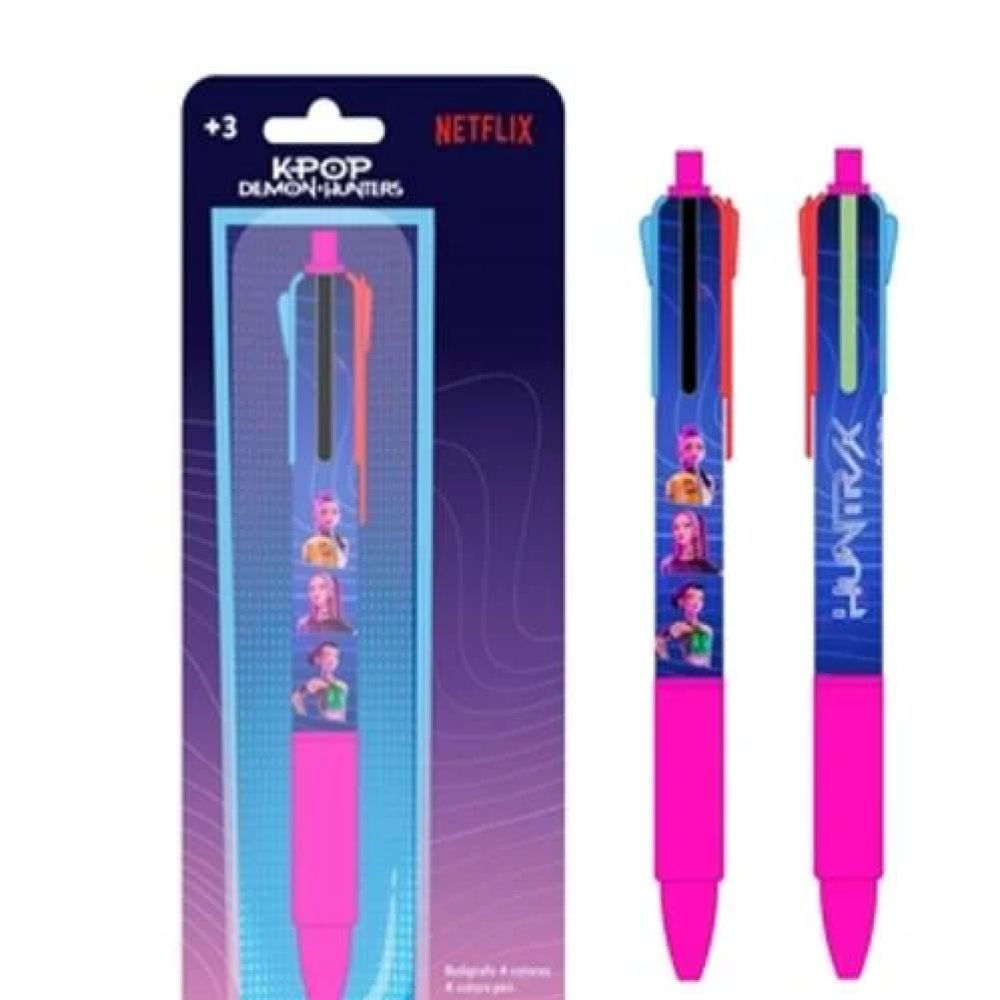 1 Stylo-Bille à 4 Couleurs - KPop Demon Hunters