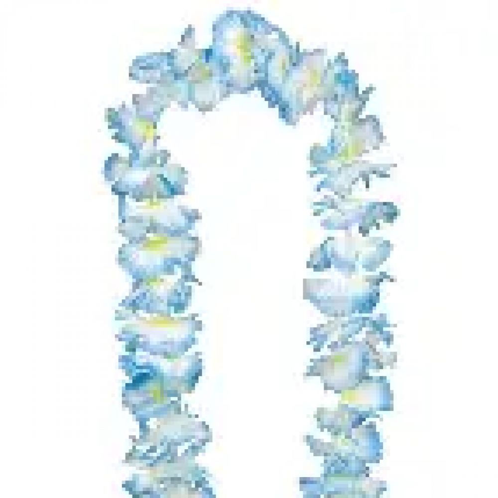 Collier Fleurs Hawaïenne Bleu