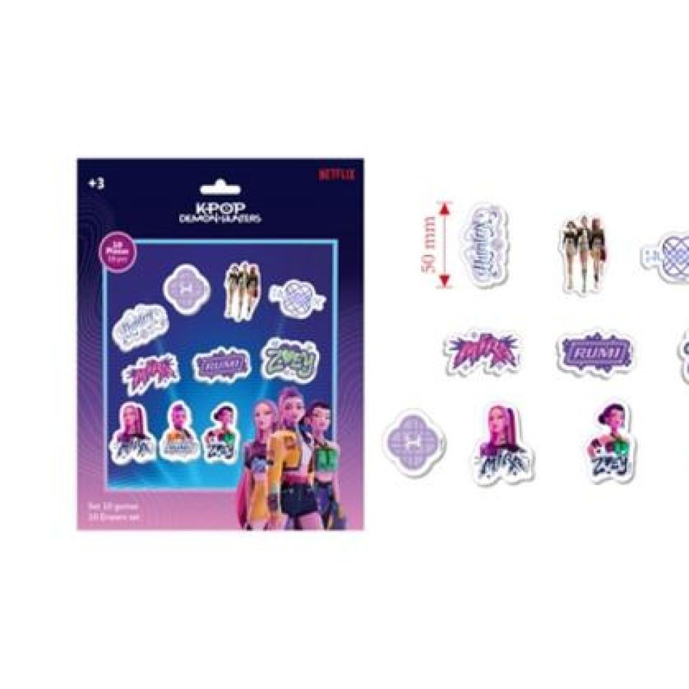 Pack de 10 Gommes - KPop Demon Hunters