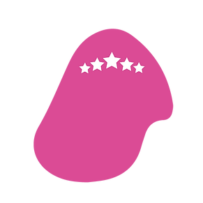 5 star review pink blob