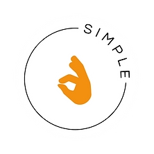 An icon for 'simple' showing a orange coloured hand in the OK sign