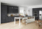 Transitional Tuxedo Kitchen 1 - Shift Linear Black Heartwood