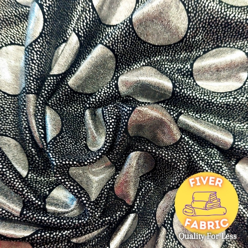 Silver spot lycra Affordable Quality Fabrics. Attleborough Fiver