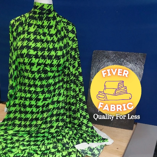 green dogtooth Lycra Affordable Quality Fabrics. Fiver Fabric