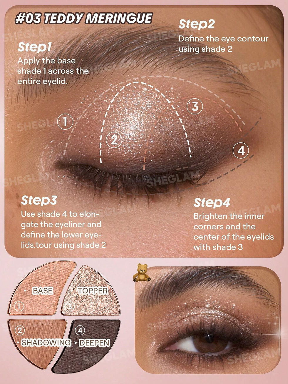 Прев'ю: Універсальна палетка тіней Daydreamer Mini Palette-Teddy Meringue