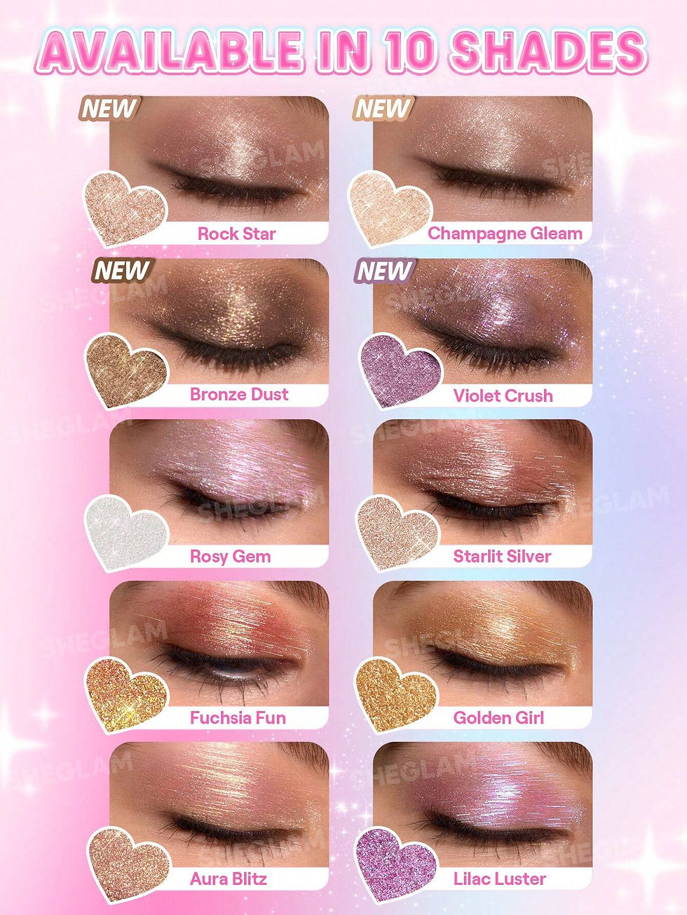 Прев'ю: Гелеві тіні-стік Crystal Jelly Glaze-Champagne Gleam