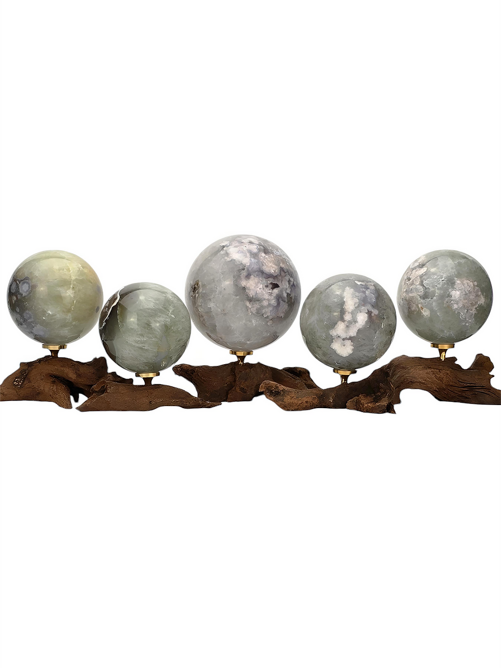 Green Flower Agate Sphere