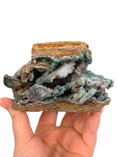 Museum Geode Crystallized Chrysocolla & Malachite Specimen | NCC
