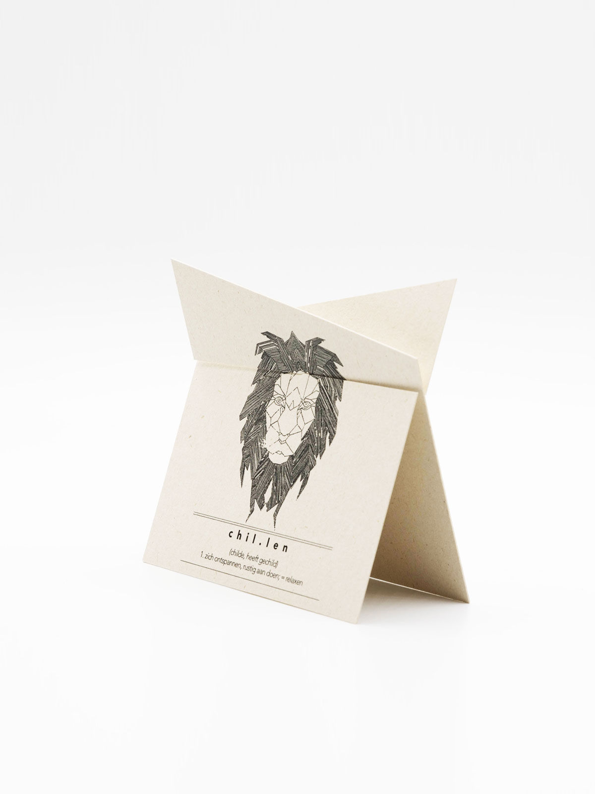 Postkaart gevouwen - Leeuw