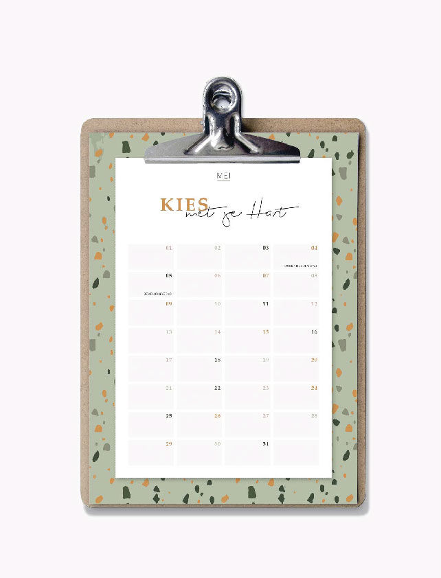 sammy ray maandkalender paperwise papier terrazzo