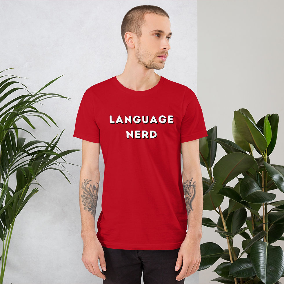 Thumbnail: Language Nerd Short-Sleeve Unisex T-Shirt - Red