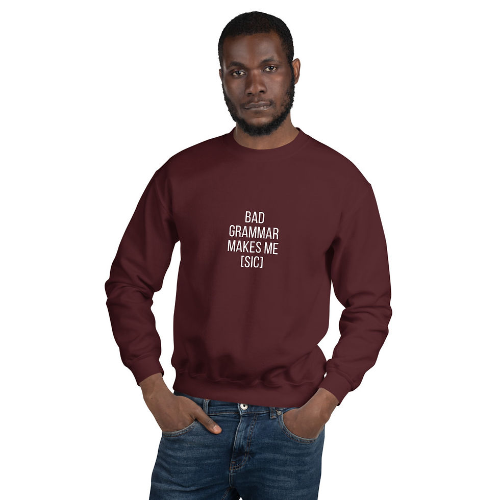 Thumbnail: Bad Grammar Unisex Sweatshirt - Maroon