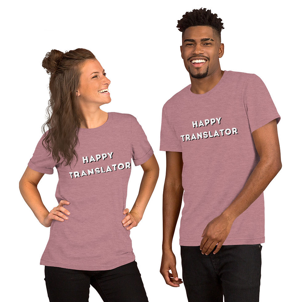 Thumbnail: Happy Translator Short-Sleeve Unisex T-Shirt - pink
