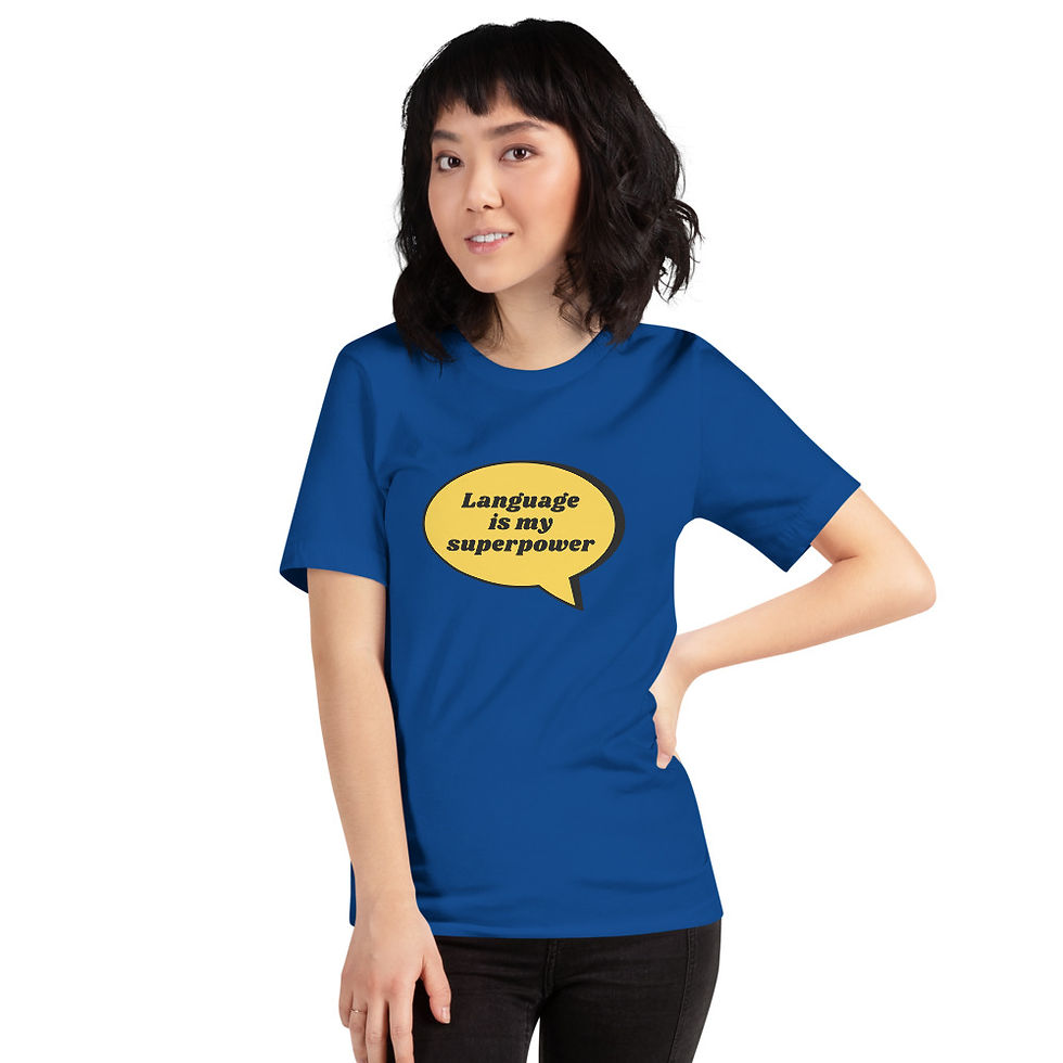 Thumbnail: Language is my Superpower T-shirt - Royal Blue
