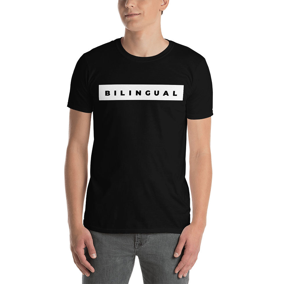 Thumbnail: Bilingual Unisex T-Shirt - Black