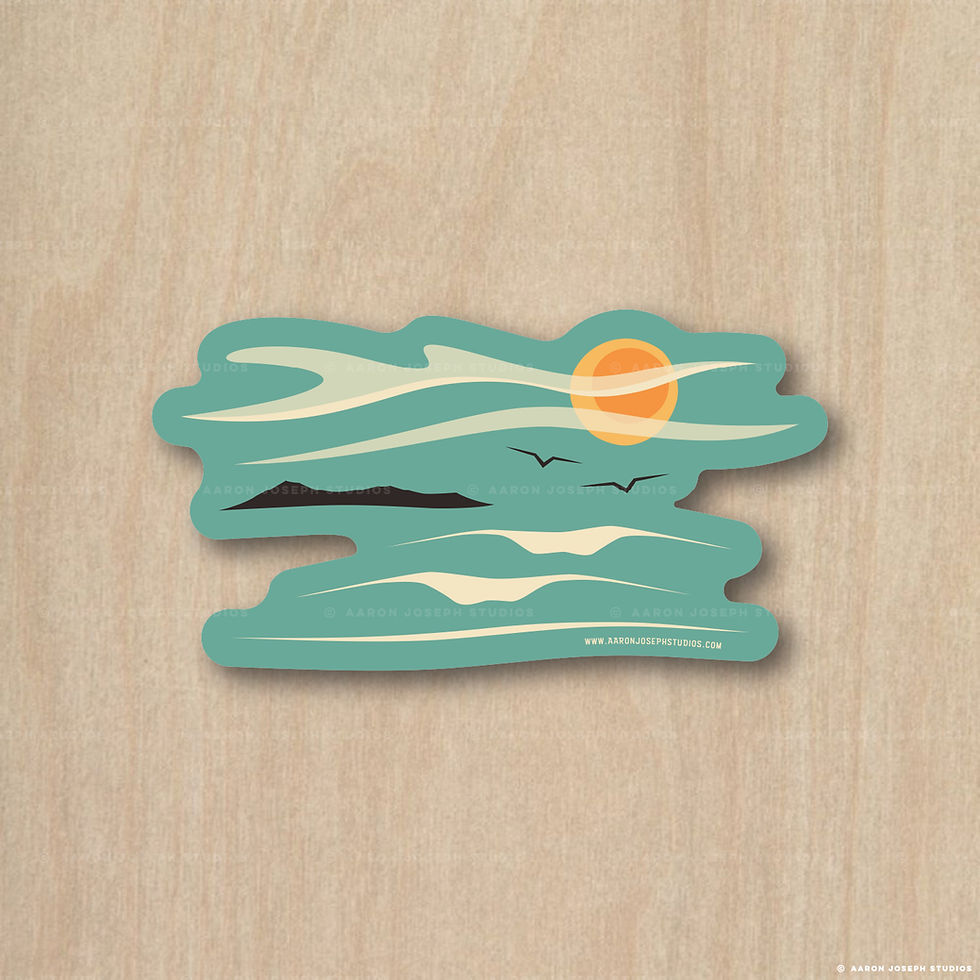 Thumbnail: Sunset Waves Sticker