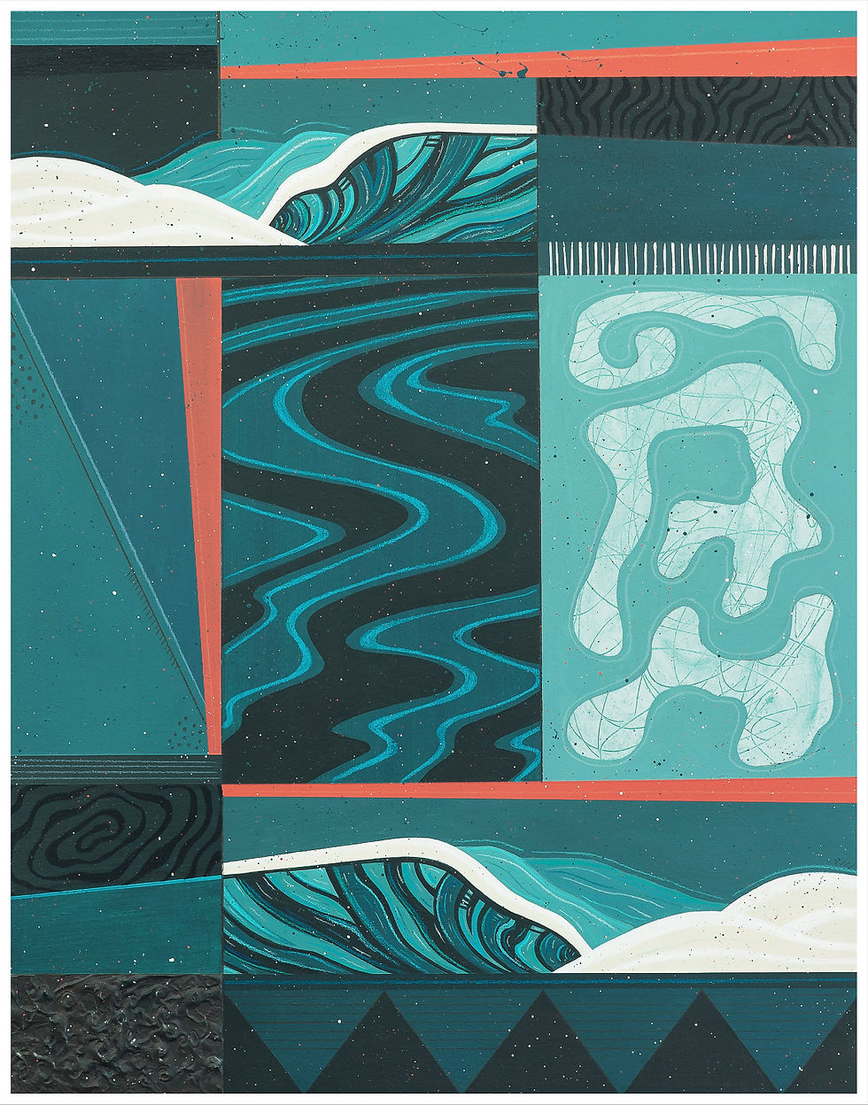 Thumbnail: Double Waves Giclée Art Print