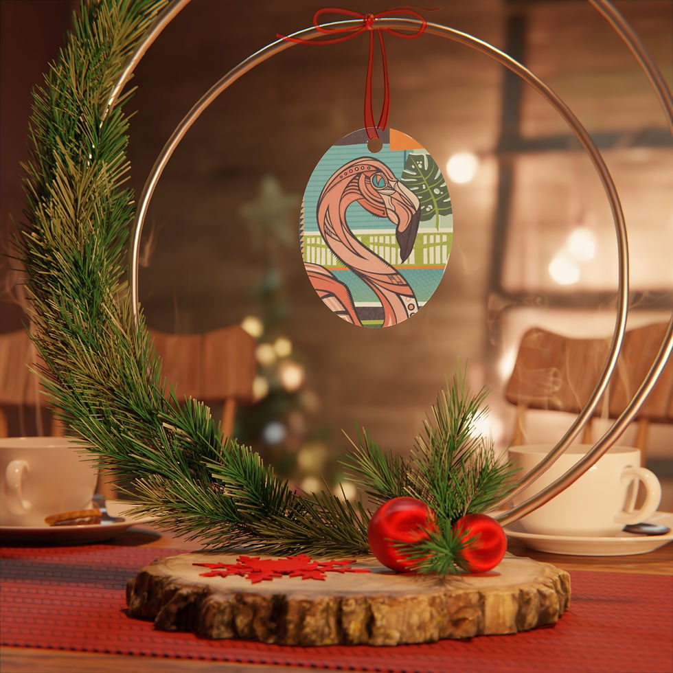 Thumbnail: Flamingo Metal Ornament