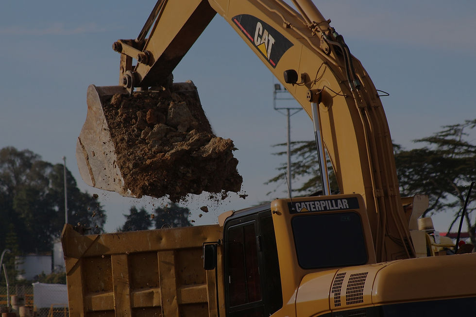 excavator lifting dirt