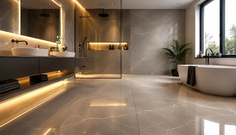 The hidden cleaning challenge of large-format tiles in luxury bathrooms