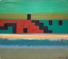 Malcolm Myers Arizona Horizon (WWS) (cat#: MMP0420) Oil on Linen 14"h x 16"w
15.5" x 17.5" Framed
1973