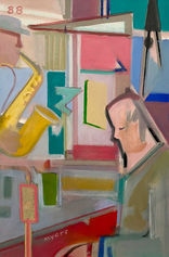 Malcolm Myers
Untitled #231 Jazz Series (Jazz Piano & Sax) (cat#: MMP0231)
Oil on Canvas
36"h x 24"w
1988