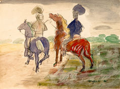 Malcolm Myers
Don Quixote #1802 (cat#: MMP1802)
Watercolor, Pencil on Paper
12"h x 16"w
1960