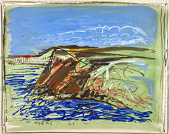 Malcolm Myers
Untitled #1606 (Landscape, Cliff and River) (cat#: MMP1606)
Watercolor, Acrylic on Paper
23"h x 29.25"w
1961