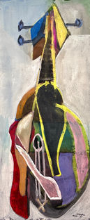 Malcolm Myers 
No. 1, African Instrument
Gouache & Mixed Media on Paper 
22"h x 9.5"w    
1951 

Custom Framing Services Available at our In-House Design Studio: MODERNIST Frame & Design MMP3421-MY3421