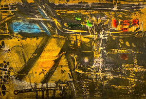 Malcolm Myers 
Two Part Contention 
Intaglio, Color Stencil, Spray Paint
24.25"h x 35.625"w
1960 