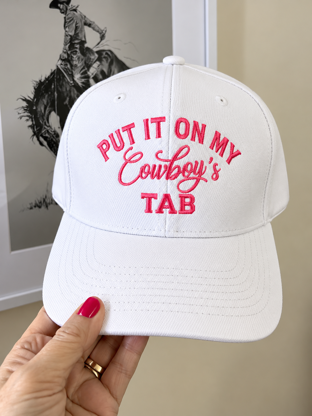 Put It on My Cowboys Tab - Baseball Cap - White