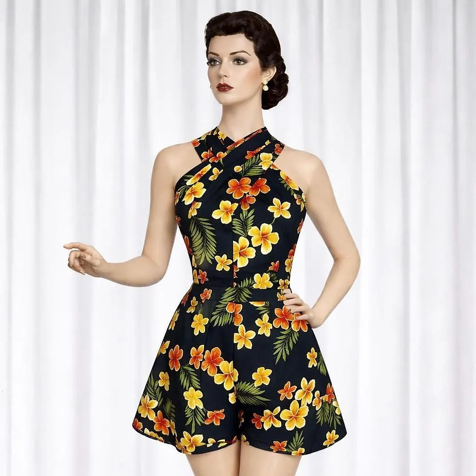 Thumbnail: 1950s Hawaiian Beach Playsuit Set | Style TH-161