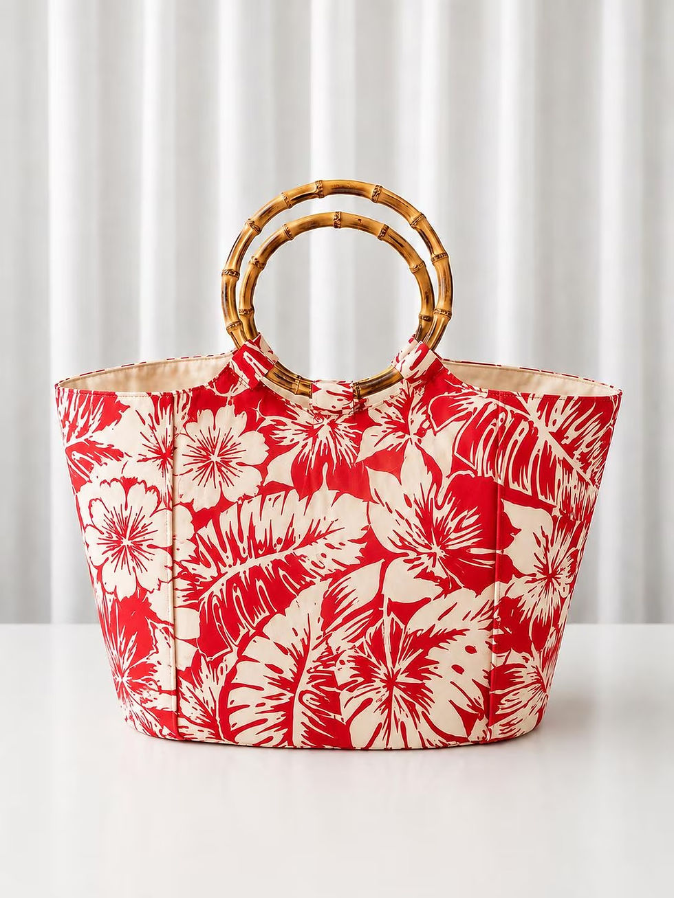 Thumbnail: Tote Bag - Bamboo Handles - Match Your Dress