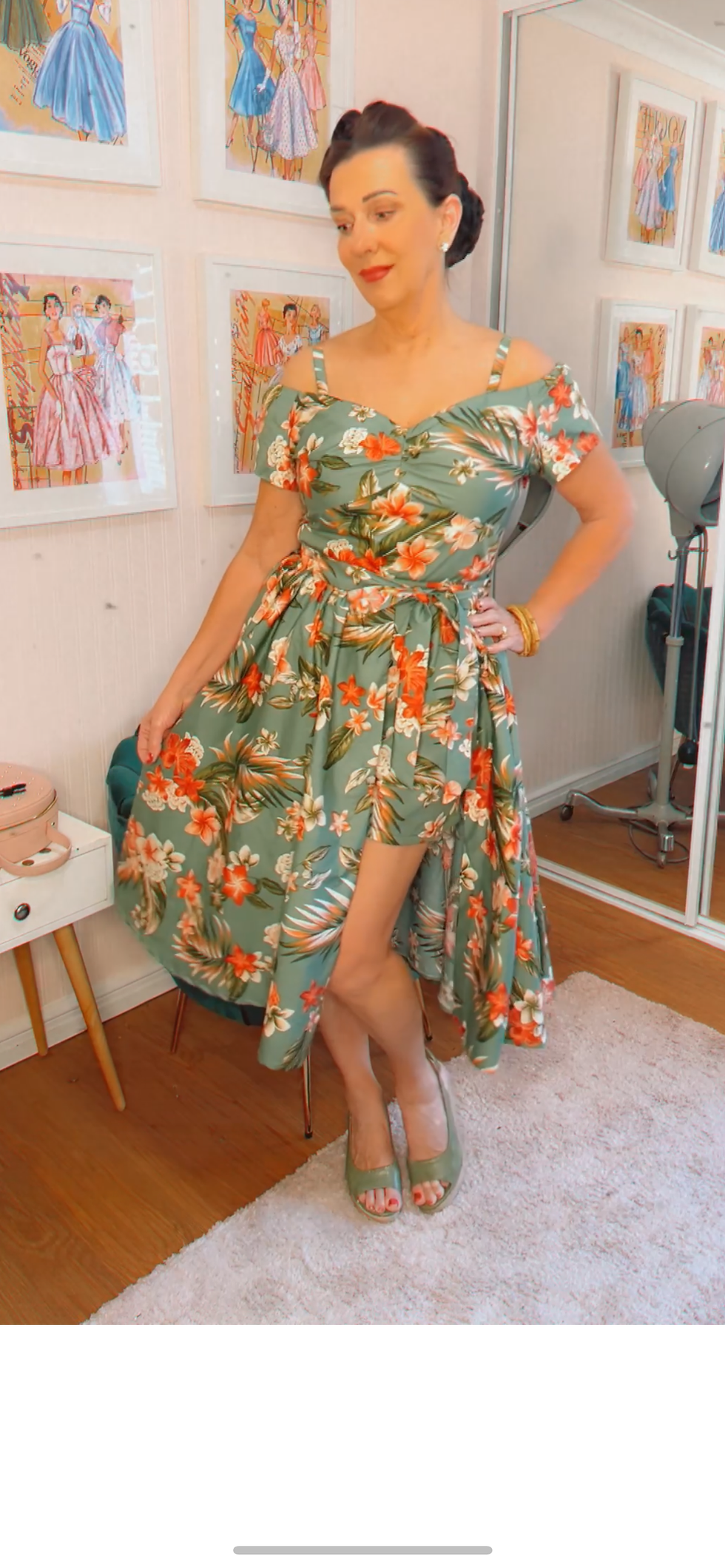 Thumbnail: 1950's  2 Piece Play Suit with Skirt - Style# TH-106.