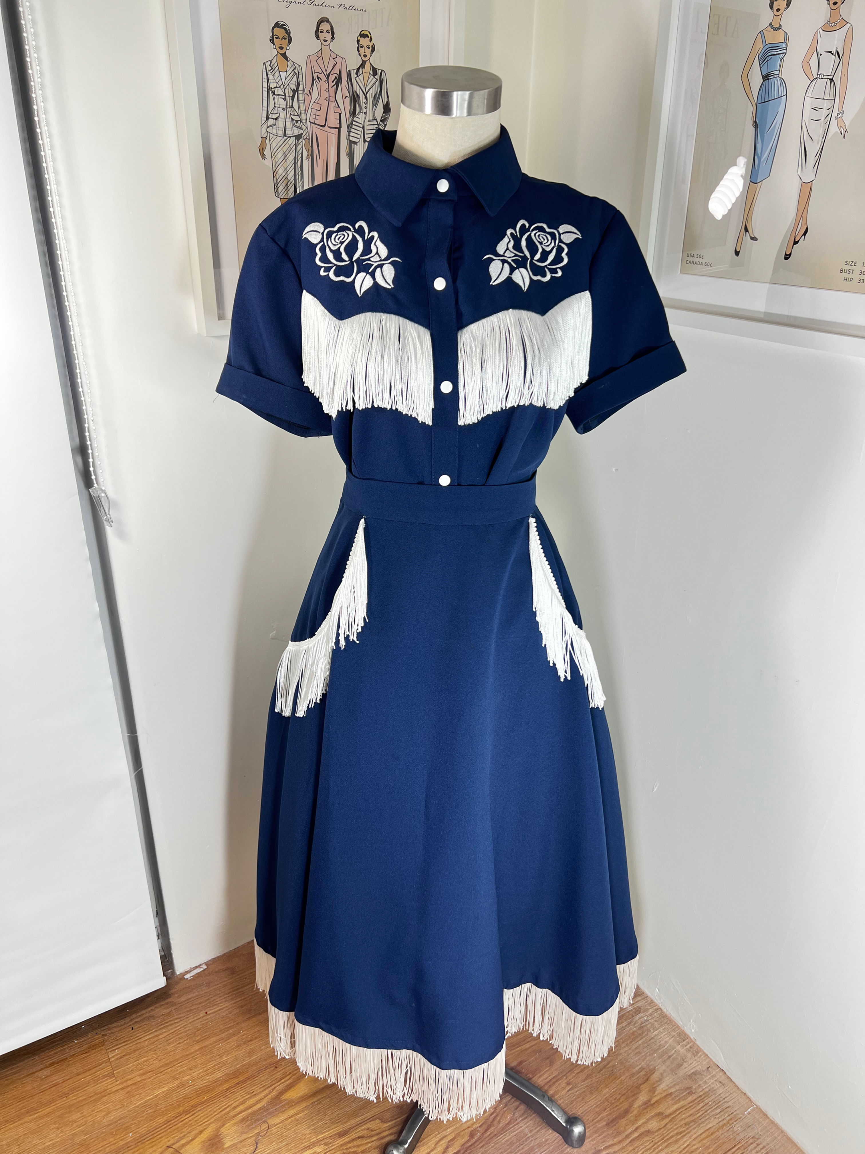 Vintage-Inspired 1940s Western Two-Piece Set Style# THW-004