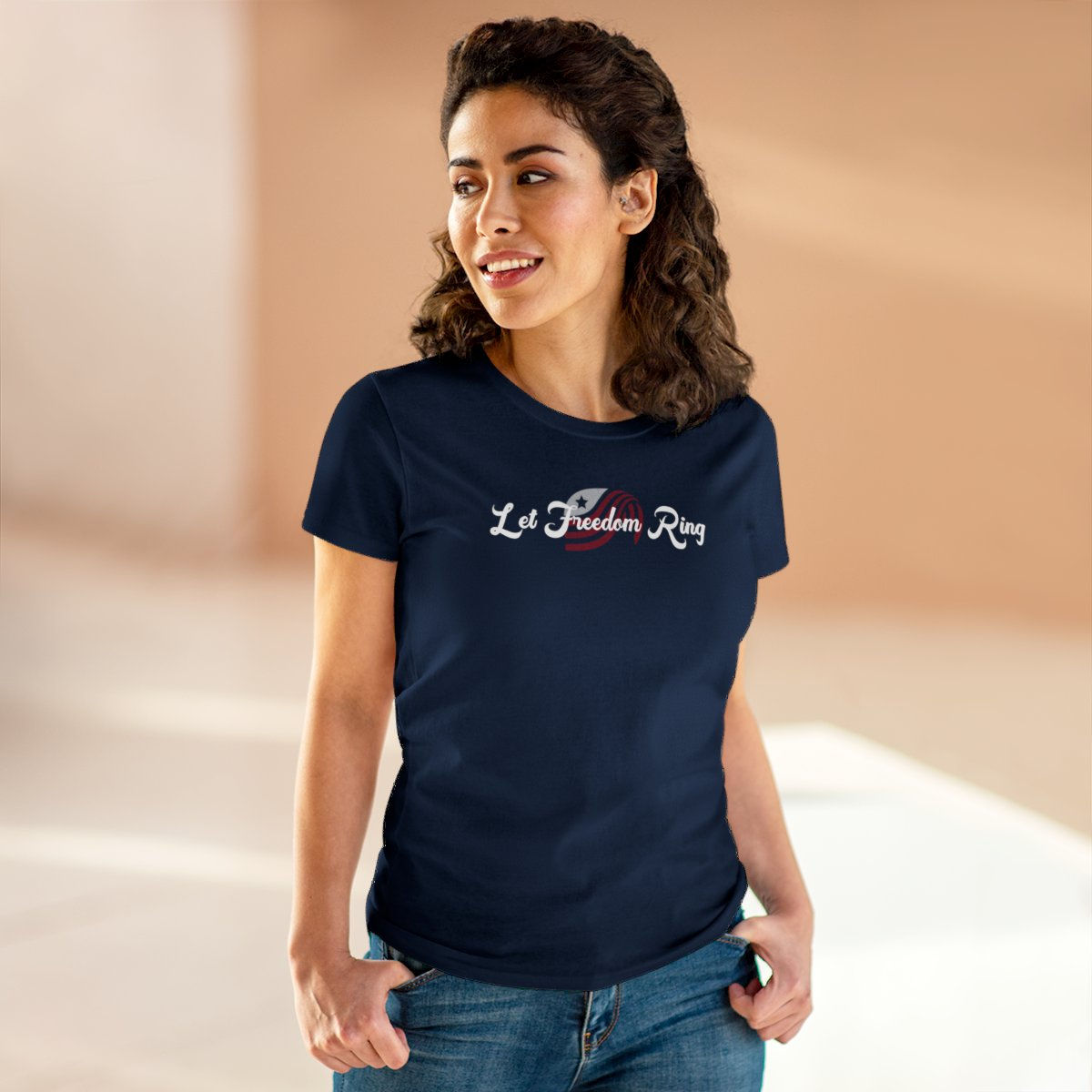 Let Freedom Ring Women's Midweight Cotton Tee