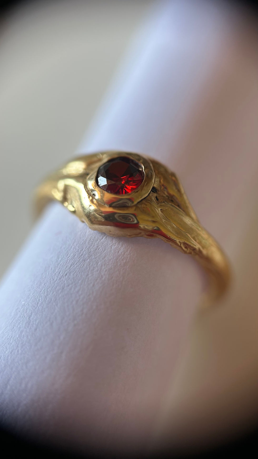 Miniatura: Anulo all'Antica con Zirconia Arancio bruciato - Mis. 11.5