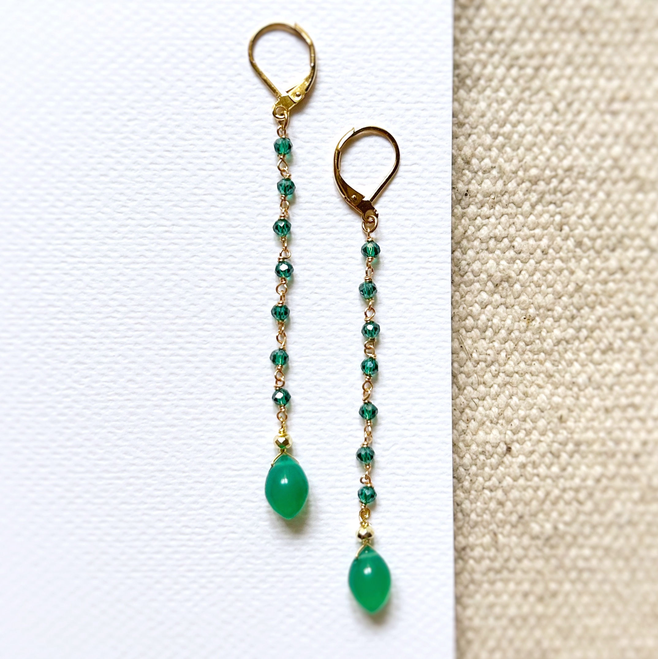 Pendulia Circe con Cristallo e fusi di Agata Verde