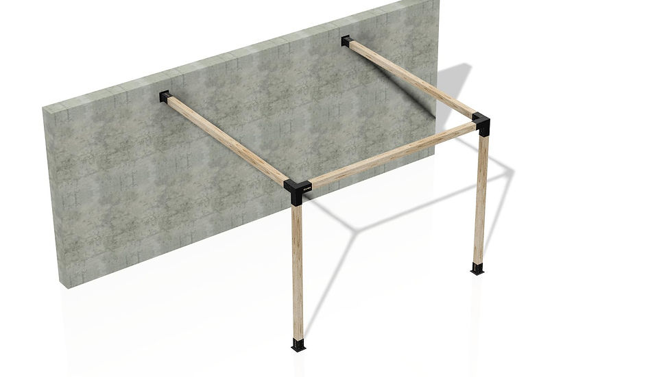 Küçük resim: iAhşap Sundurma Pergole Braket Seti 2 Ana Direkli Üstü Açık Eğimli Sundurma