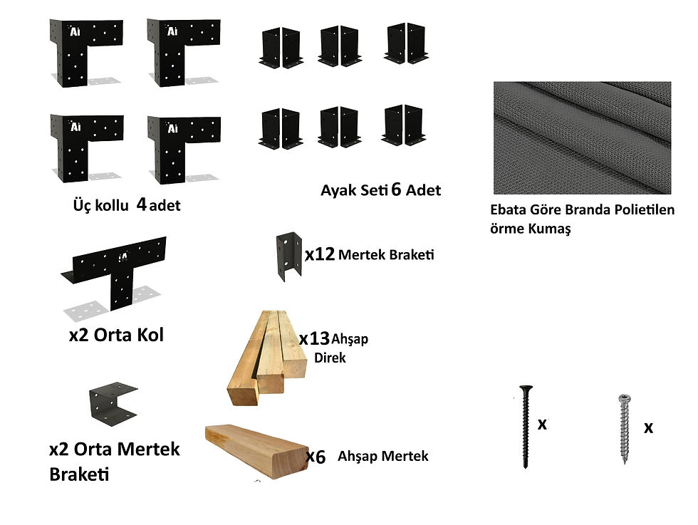 Küçük resim: Ana Ürün - PERGOLE - BÜKÜM - PERGOLA-2.4x4.8-ALTIDİREK-DALGALI