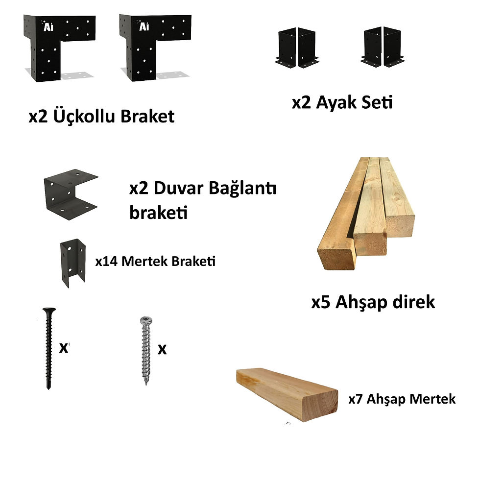 Küçük resim: Ana Ürün - PERGOLE - BÜKÜM - SUNDURMA-2.4x2.4-İKİDİREK-ÜSTIZGARA
