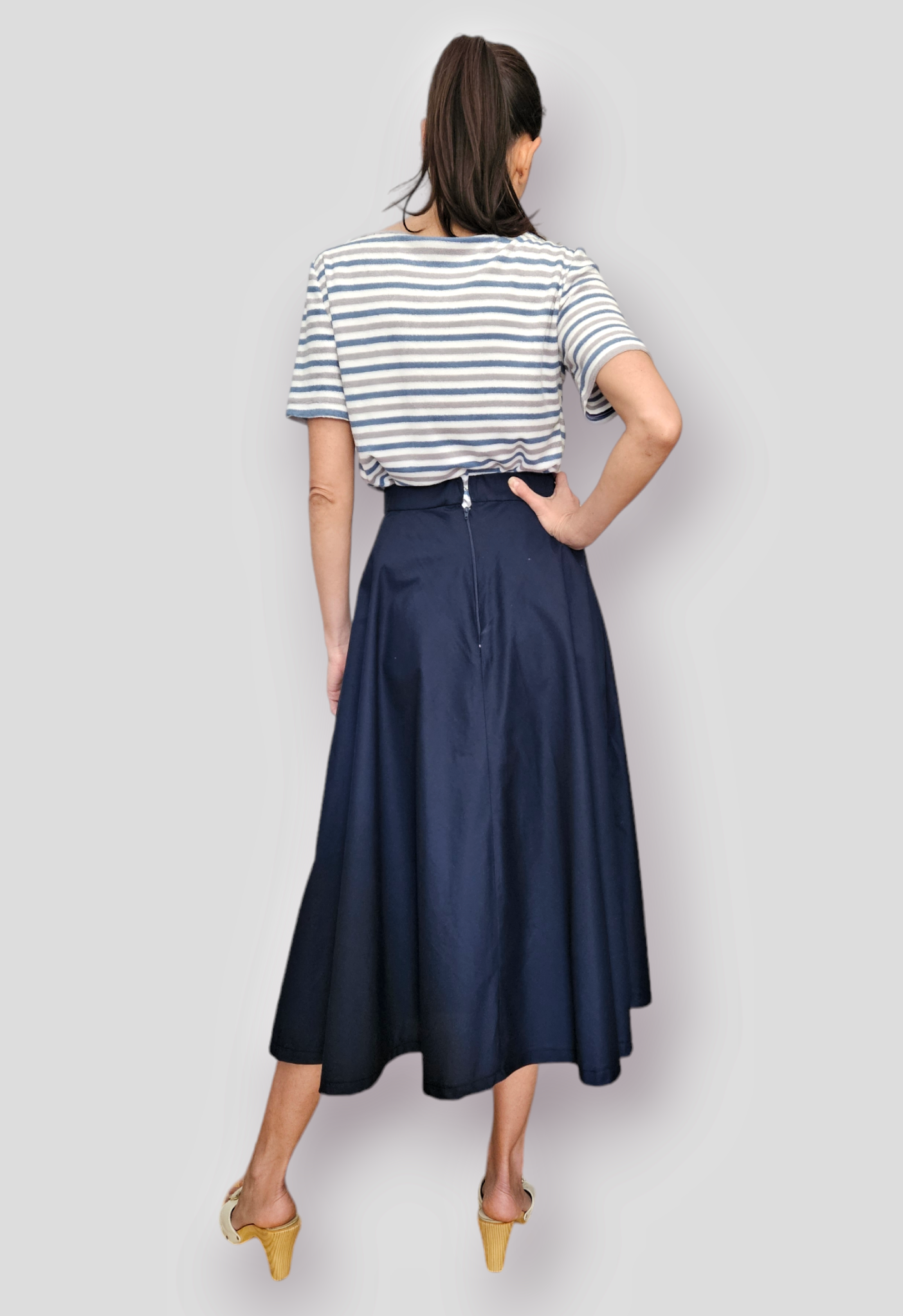 Longuette skirt in organic cotton