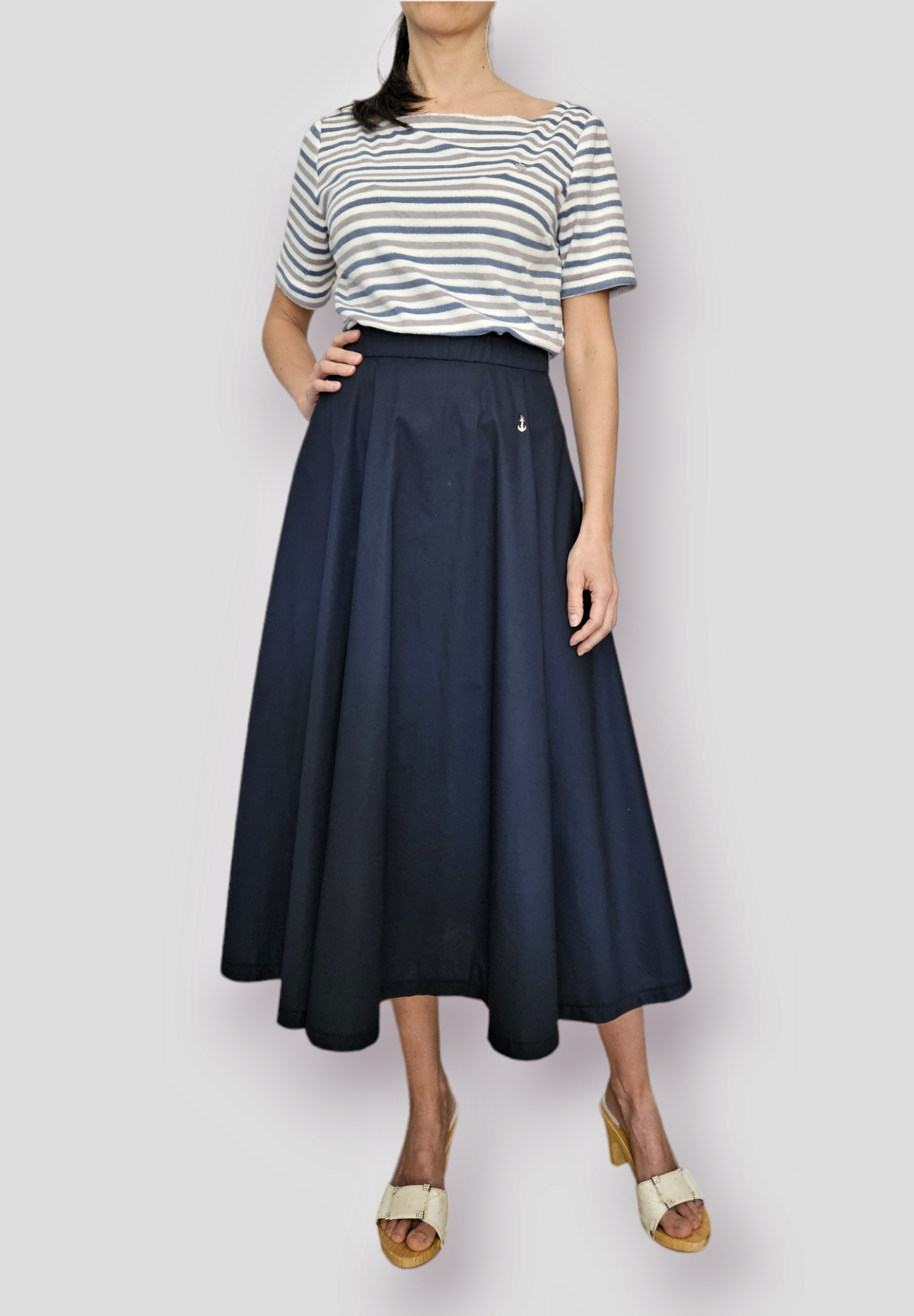 Longuette skirt in organic cotton