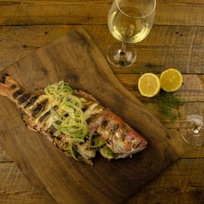 Whole Grilled Snapper with Roasted Fennel and Grapefruit