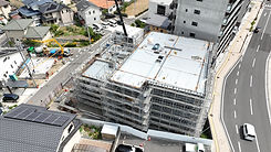 建設現場に特化したドローン定点撮影の様子