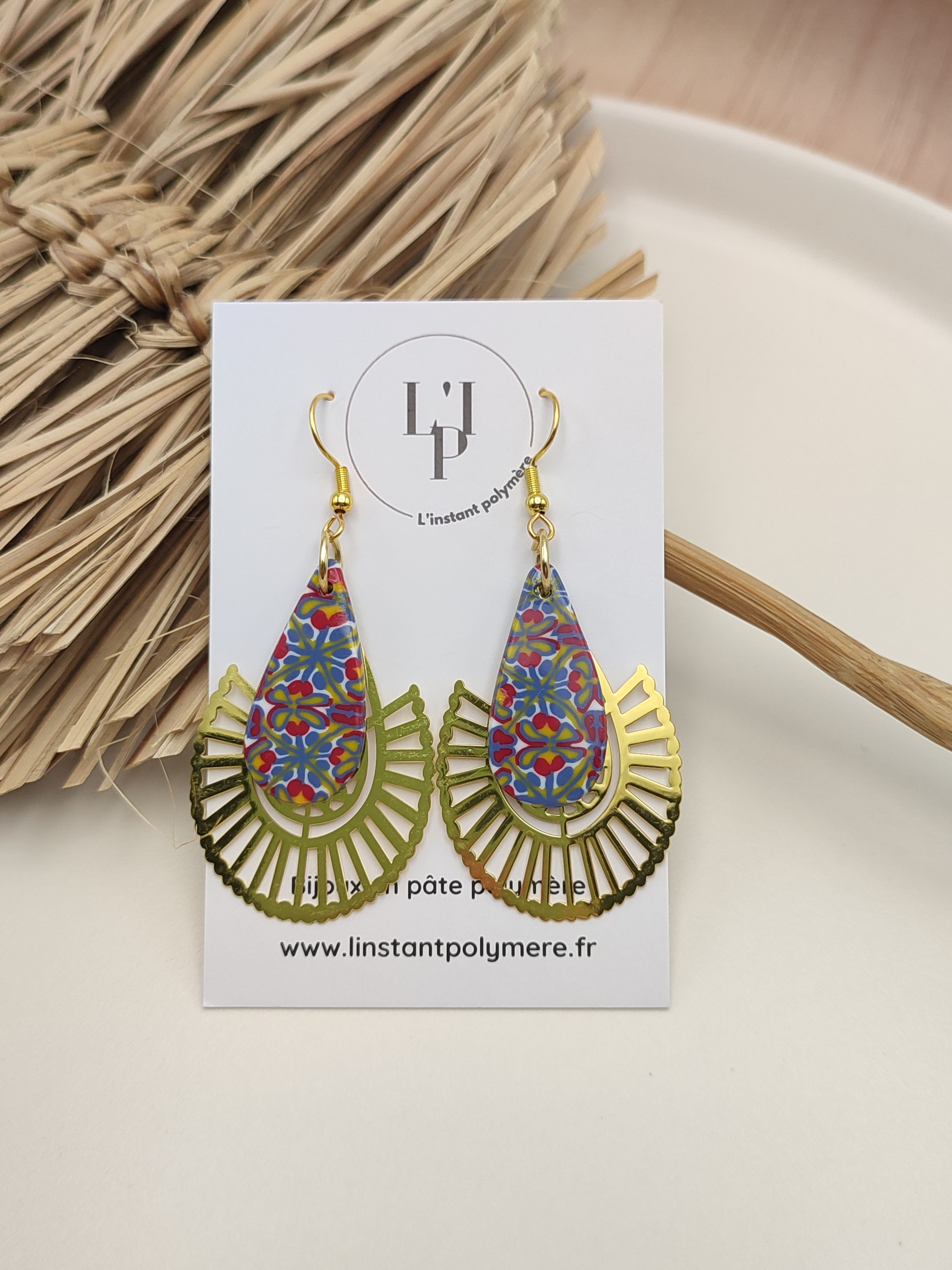 Boucles d'oreilles dorées AMARANTE 3
