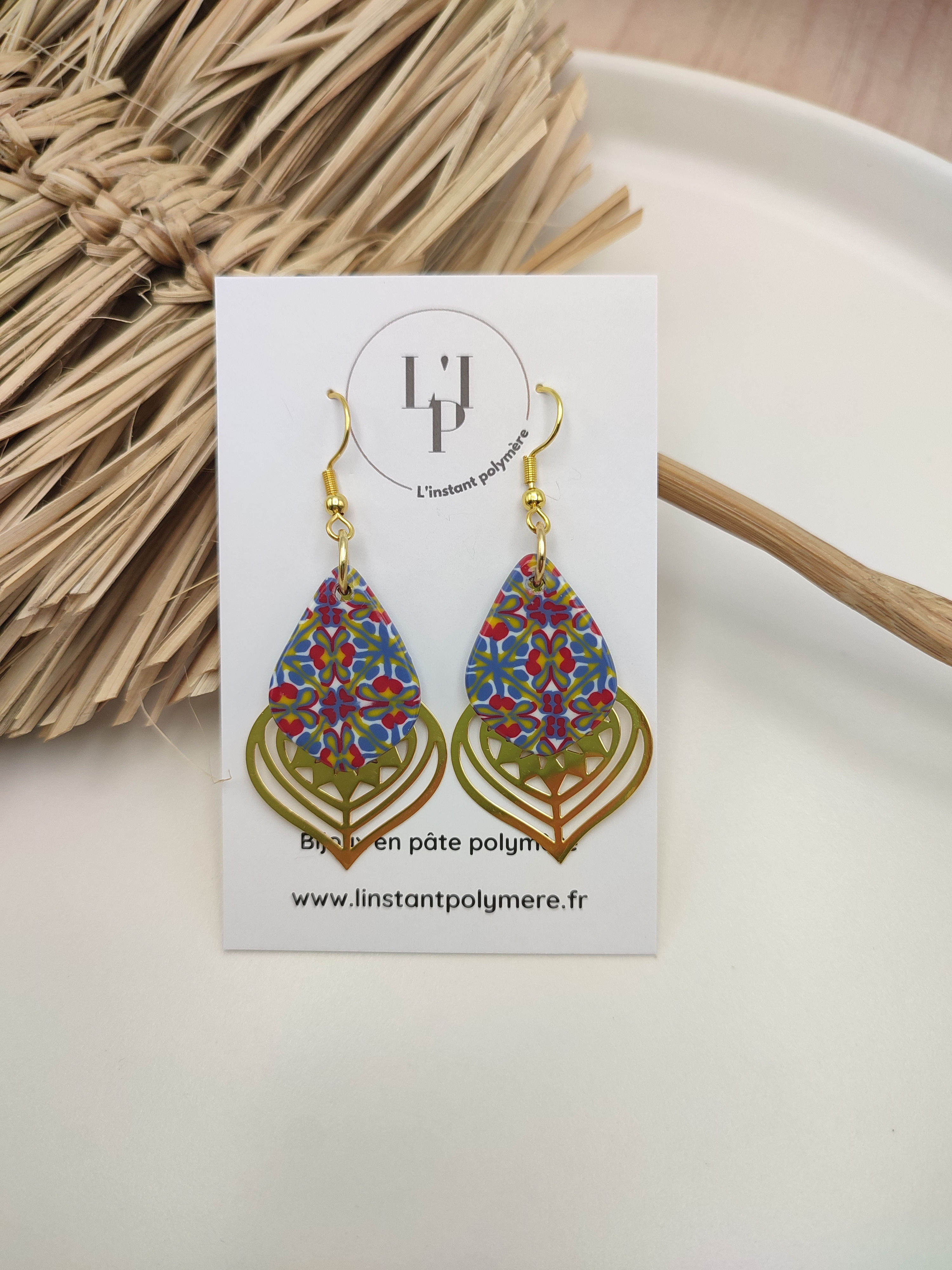 Boucles d'oreilles dorées AMARANTE 2