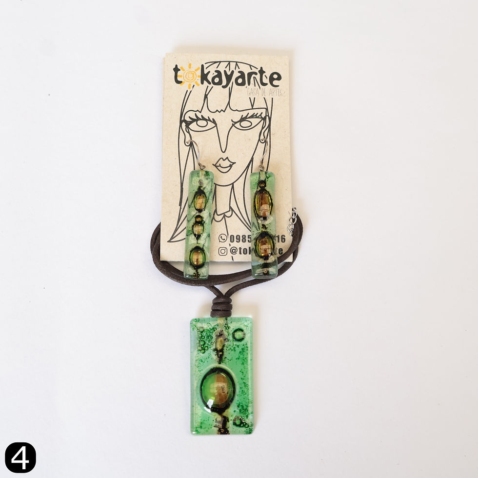 Miniatura: Set Collar y Aretes rectangulo pequeno